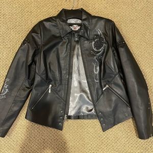 harley davidson size small leather jacket